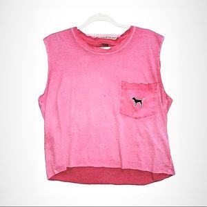 Victoria Secret PINK Neon Muscle Tank Top Pocket